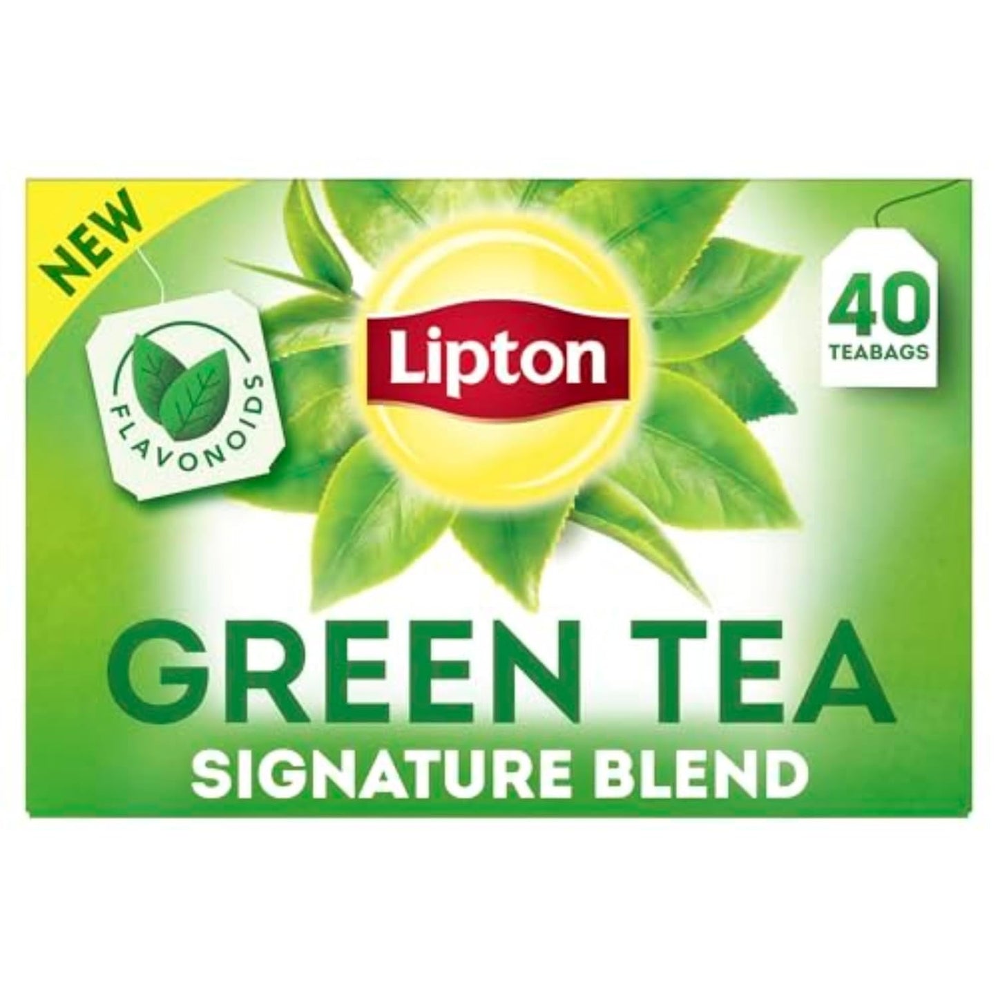 Lipton Signature Blend Green Tea Bags, Unsweetened Teabags for Hot Tea or Iced Tea with Caffeine and Flavonoids, 40 Total Tea Bags