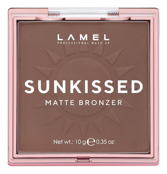 LAMEL Sunkissed Matte Bronzer Face Powder - Non-Shimmer, Long Lasting, Non-Greasy Bronzing Organic Makeup Formula - Matte Finish - Natural Tan Skin - N. 402-0.35oz.
