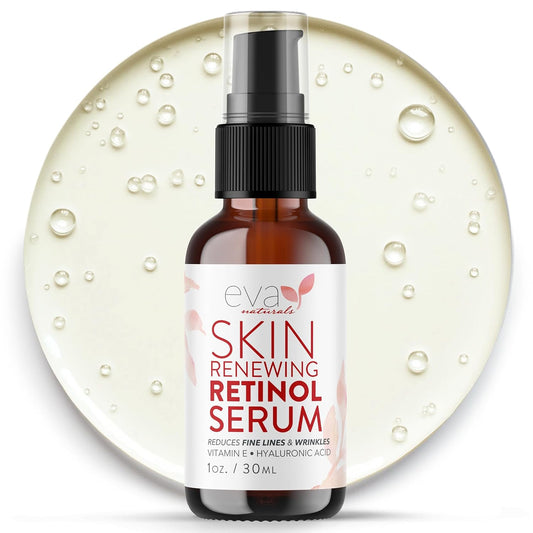 Retinol Serum for Face with Hyaluronic Acid & Vitamin E - For Anti-Aging, Fine Lines, Wrinkles, Resurfacing, Acne Marks and Scars, Skin Brightening, Dark Spot Correction Night Serum - 1oz