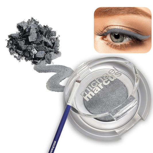 michael marcus Makeup Cake Eye Liner & Eyeliner Brush (Trashy) - Water Activated Dry Pressed, Long-Lasting & Smudge Resistant Eyeliner - Cruelty & Paraben Free - For Beginner & Pro Makeup Artist