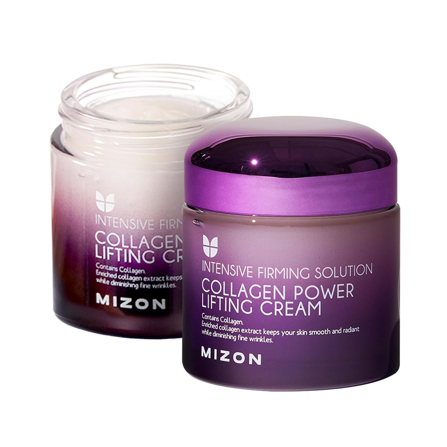 MIZON Collagen Power Lifting Cream Face Moisturizer with Marine Collagen Adenosine Hyaluronic Acid Green Calming Complex Lifting and Tightening (2.53 fl. oz.)