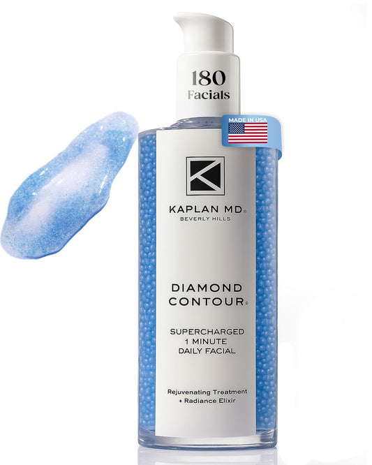 KAPLAN MD Diamond Contour Supercharged 1 Minute Daily Facial - Anti-Aging Serum for Face with Exfoliating Crushed Diamonds & Fruit Enzymes - Radiant & Smooth Skin for Women of All Ages - 6.0 fl oz