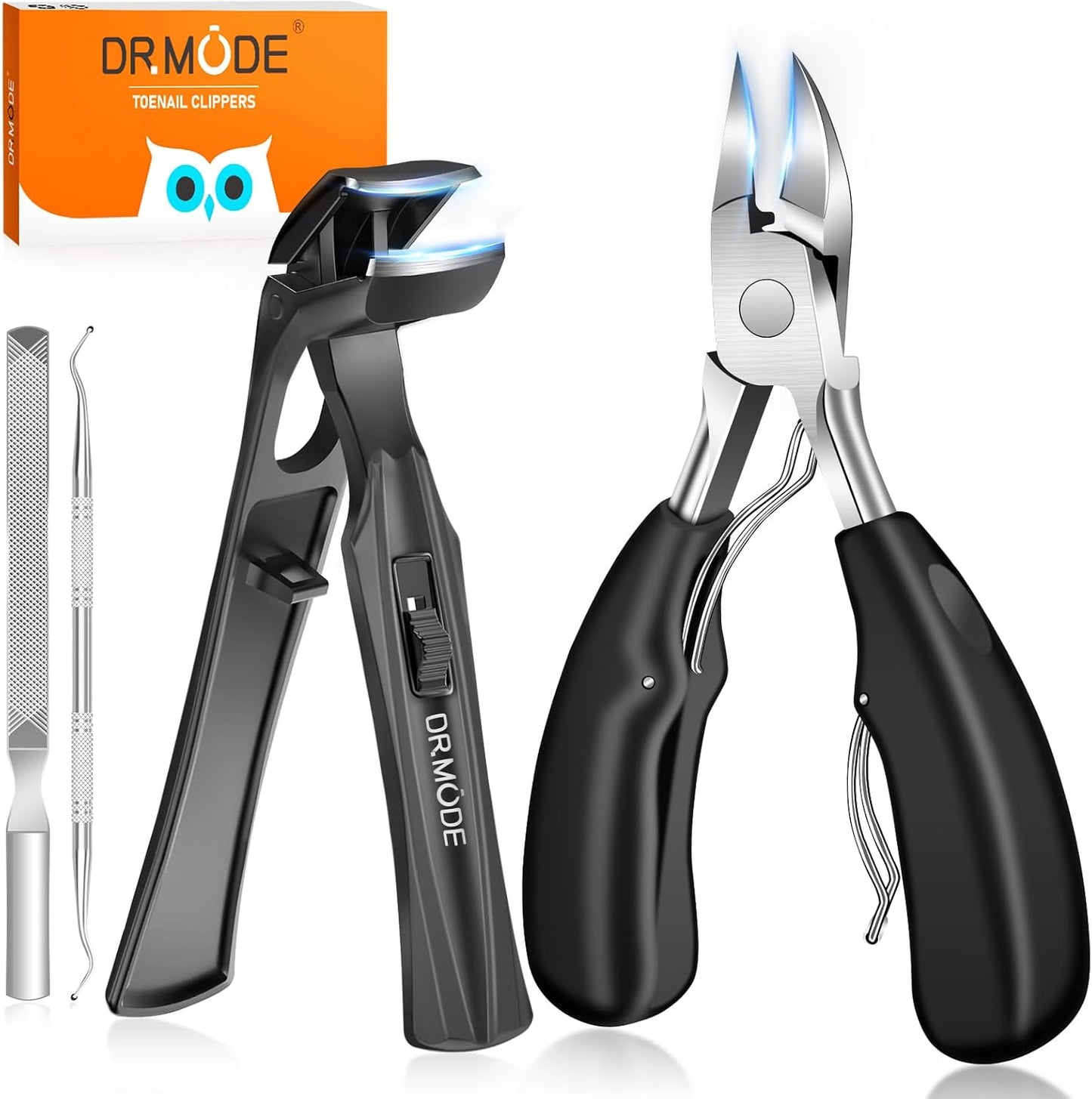Toenail Clippers for Thick Nails for Seniors, Angled Head Ergonomic Nail Clippers for Men with Catcher, Wide Jaw Opening Heavy Duty Large Toe Nail Clippers for Thick Ingrown Nails