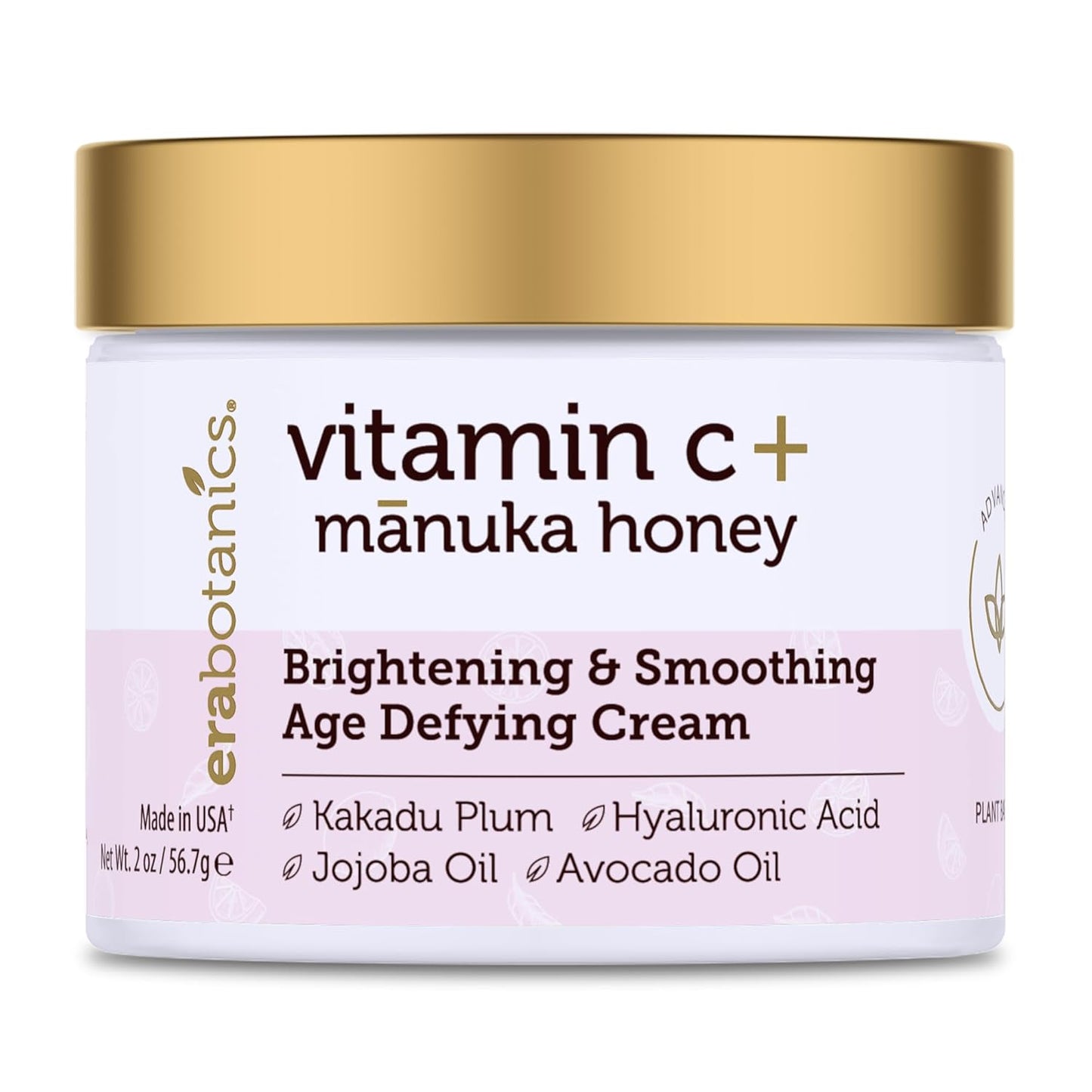 Era Organics Advanced Vitamin C Face Cream - Brightening and Nourishing with Jojoba Oil, Kakadu Plum for Fine Lines, Wrinkles