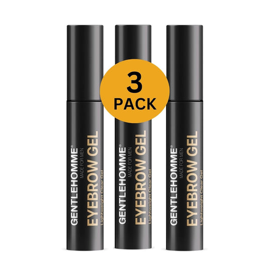Gentlehomme - Eyebrow Gel - Men’s Clear Brow Gel - Long-Lasting Invisible Hold - Shape, Define, Hold & Set Eyebrows - Liquid Gel & Brush Applicator - Use With Eyebrows & Eyelashes - Vegan - 3 Pack