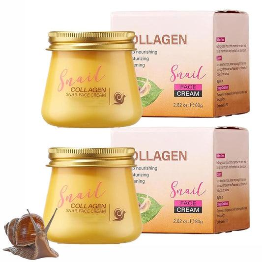 Snail Collagen Face Cream,Anti-Wrinkle and Rejuvenating Cream,Brightening Moisturizing Firming Collagen Cream for Women (2PCS)