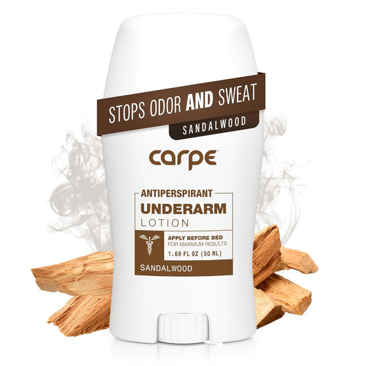 Carpe Clinical Strength Underarm Antiperspirant and Deodorant, Sandalwood Scent