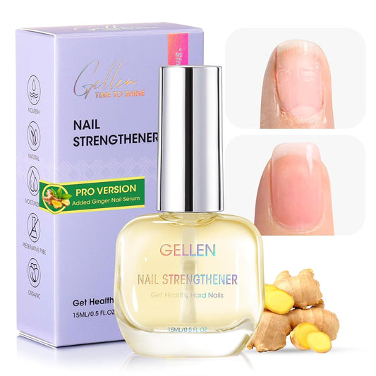 GELLEN Pro Care Ginger Nail Strengthener, Ginger Serum Treatment, 8-IN-1 Air Dry Clear Nail Repair Growth Strengthener Calcium Keratin Nourish for Thin Damaged Nails Growth & Post-Removal Repair