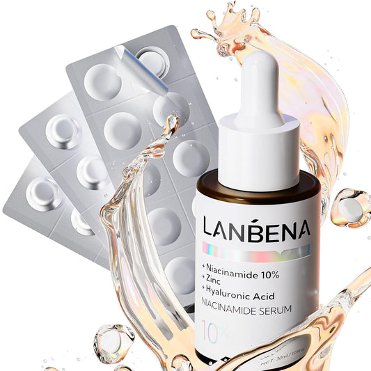 LANBENA Revolutionary Vitamin C Serum for Face, Illuminating Fcae Serum With Niacinamide, Brightening Anti-Aging Essence for Sensitive Skin, Non-Greasy, Reduces Dark Spots & Wrinkles (1.05 Oz)