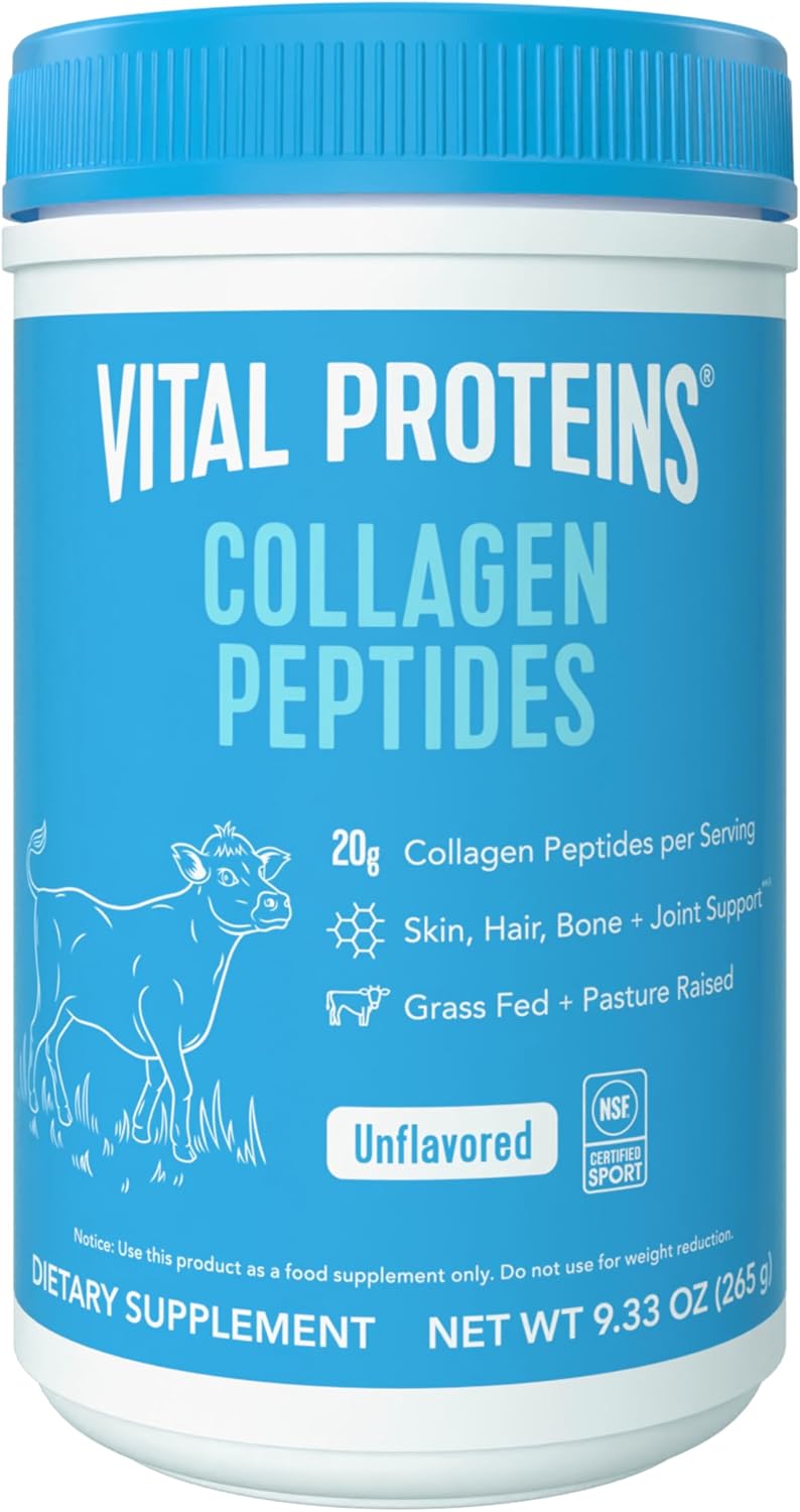 Vital Proteins Collagen Peptides Powder - Supports Hair, Nail, Skin, Bone & Joint Health, Unflavored, Collagen Protein 9.33 OZ