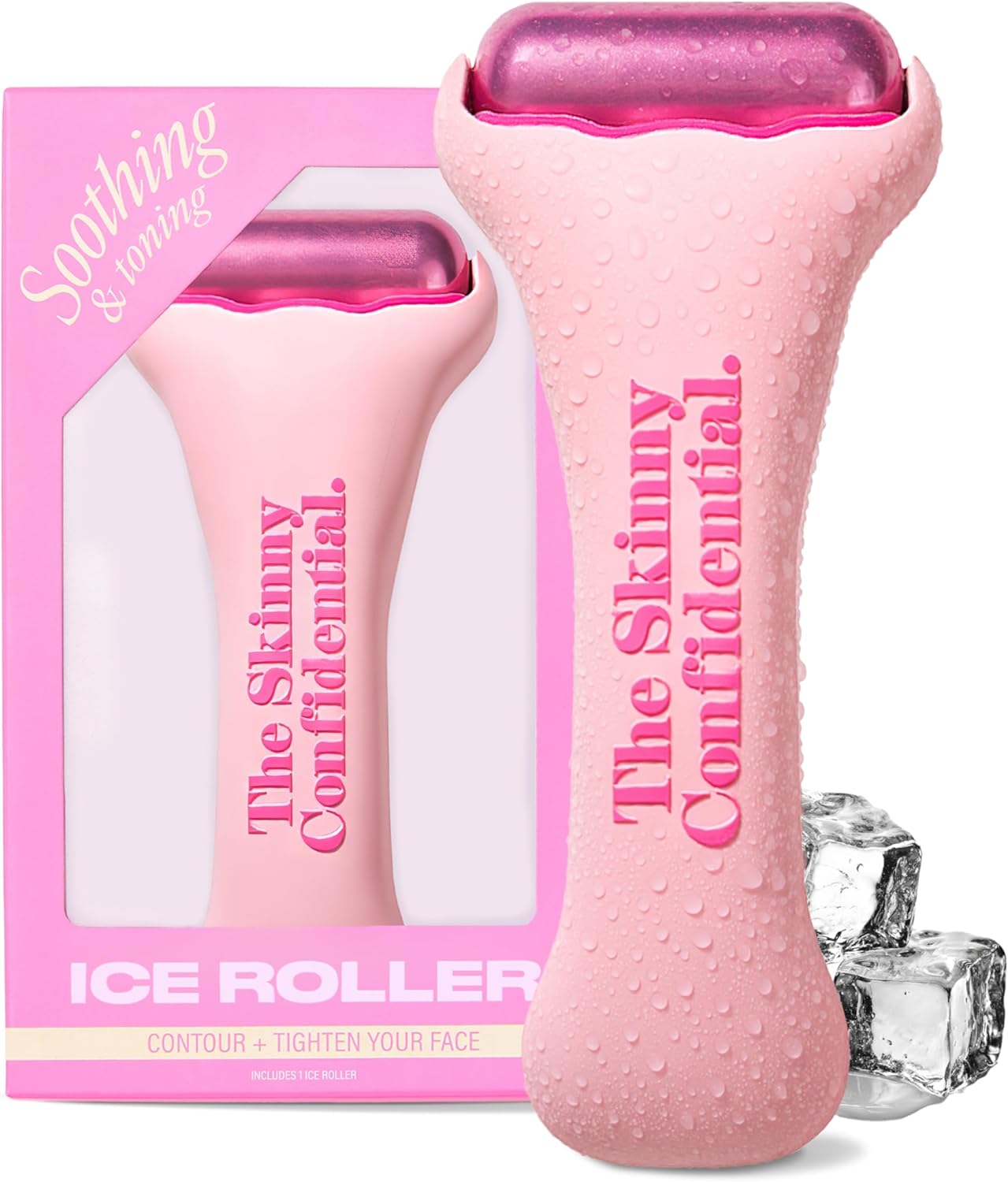 The Skinny Confidential HOT Mess Ice Roller for Face - Facial Roller Skincare Tools Contour, Tighten & De-Puff Skin - Self Care Beauty Gift for Women & Men for Clear, Radiant & Smoother-Looking Skin