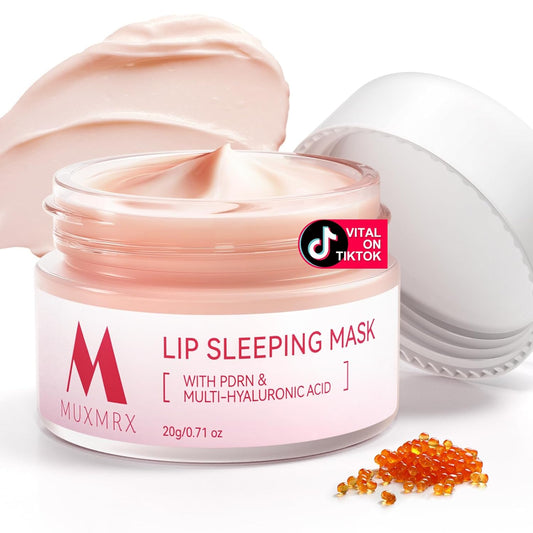 PDRN Lip Sleeping Mask, Salmon PDRN, 3 Hyaluronic Acid for Softer Lips, Long-lasting Moisturizer Lip Mask Overnight with Murumuru Butter & Antioxidants for Very Dry Lips Care, Korean Skincare