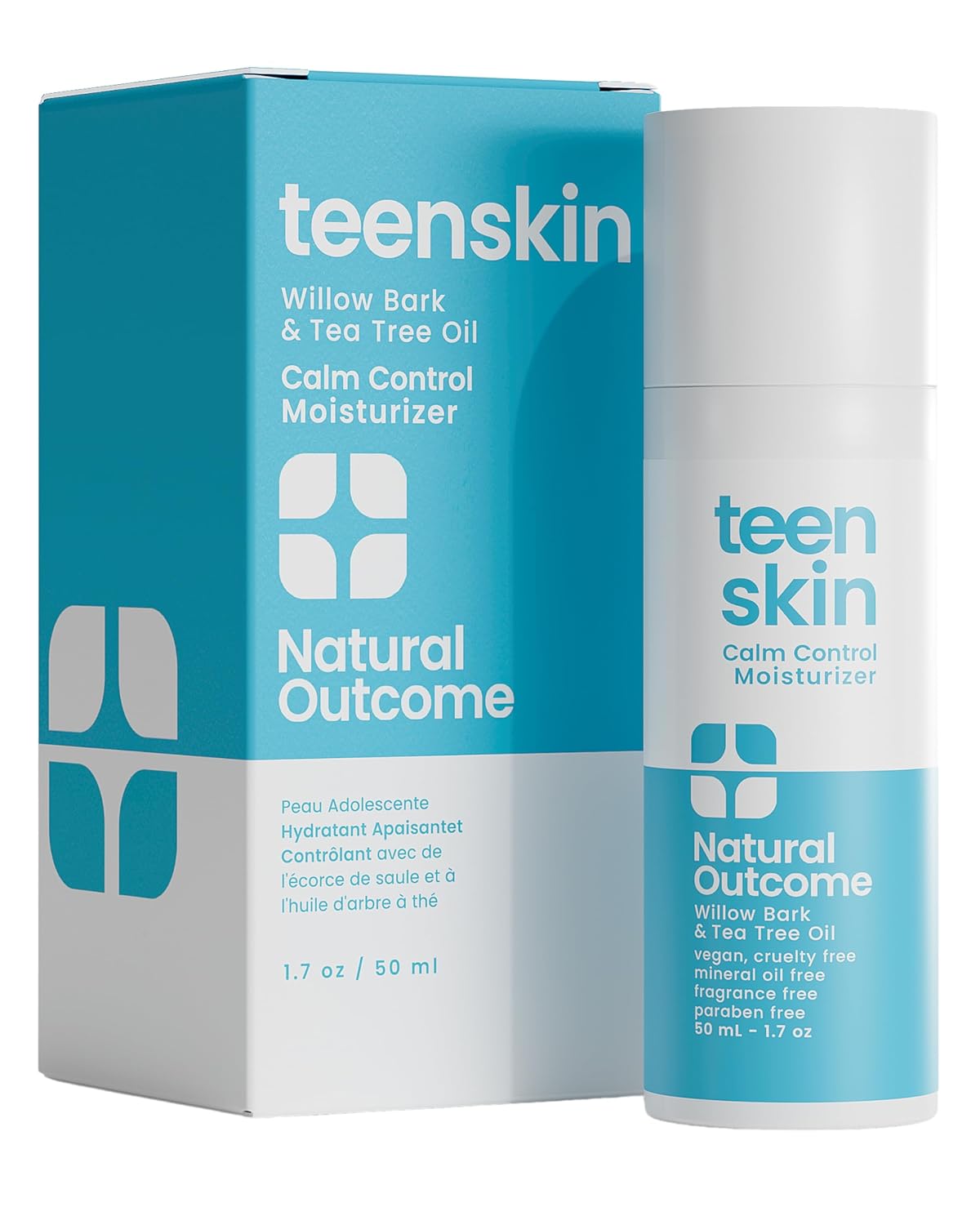 natural outcome Teen Skin Moisturizer | Gentle, Non-Toxic Acne Treatment for Boys & Girls | All Skin Types | 50 ML
