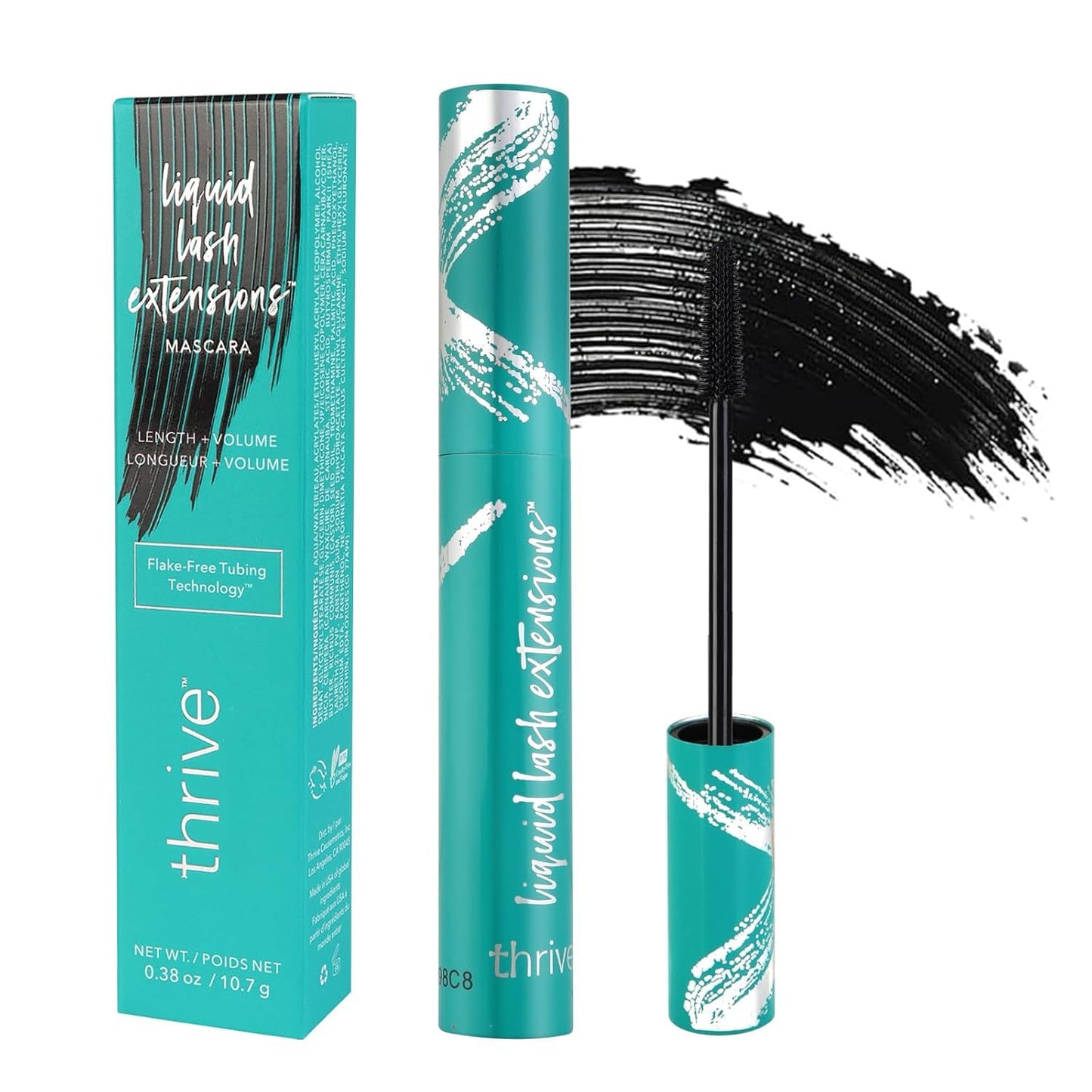 Thrive Mascara Liquid Lash Extensions, M ascara Liquid for Thrive Lash Extensions Mascara-Brynn Thick and Slender (Rich Black 10.7g) 0.38 OZ