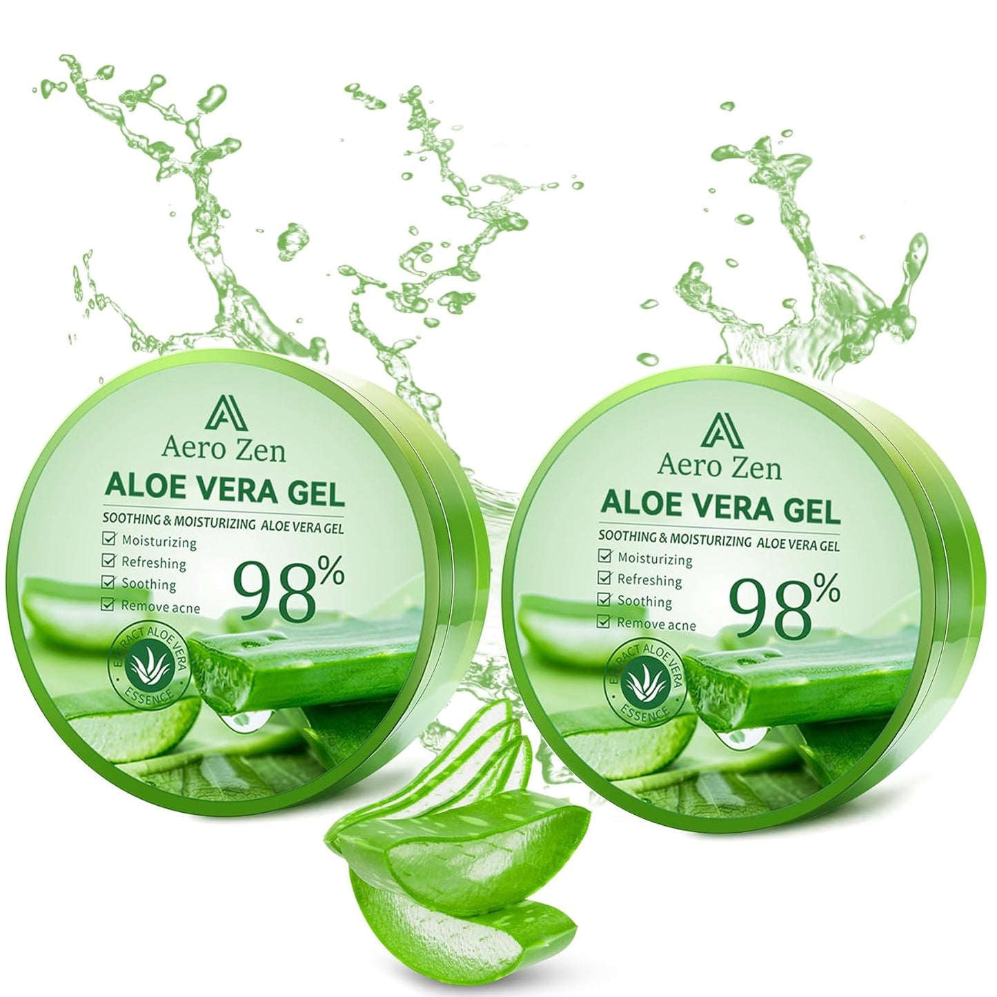 Organic Aloe Vera Gel for Face Made within 12 Hours of Harvest, 98% Pure Aloe Vera Gel for Skin, Scalp, & Hair, Soothing Aloe Face Moisturizer, Multipurpose Skin Care（20oz）