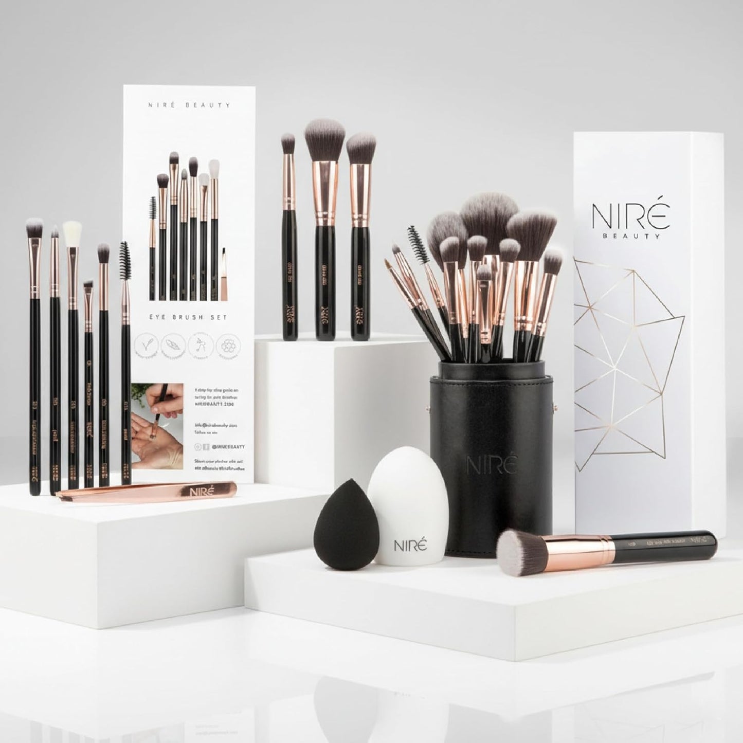 Niré Beauty Most Loved Artistry and Eye Brush Set - Your Best Selection of Makeup Brushes Great for Professionals and Beginners