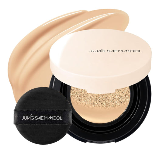 JUNG SAEM MOOL Essential Skin Nuder Cushion Mini 19W Light 0.17 Fl Oz, Natural Radiant Finish Cushion Foundation with Buildable Coverage, Lightweight Texture, Korean Foundation Makeup