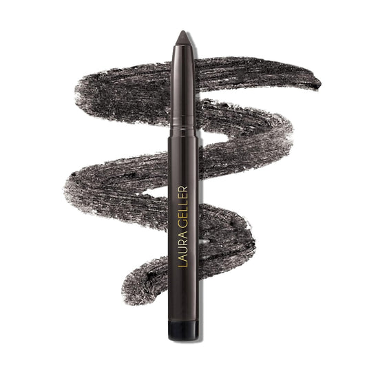 LAURA GELLER NEW YORK Kajal Longwear Kohl Eyeliner Pencil - Deep Charcoal Kohl - Caffeine and Vitamin E - Smooth & Blendable Liner - Built-In Sharpener