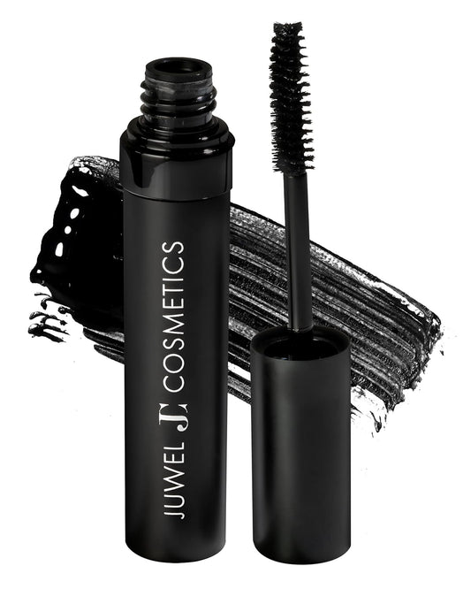 Juwel Cosmetics Onyx Black, Volumizing and Lengthening Mascara, Long-Wear Waterproof Mascara with Carnauba Wax and Beeswax, pH Balanced for Sensitive Eyes, Paraben-free, 10ml