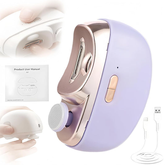Electric Nail Trimmer Clippers, 3 in1 Automatic Electric Nail Clipper with Polishing for Fingers and Toes with 2 Adjustable Speeds, Electric Toe Nail Cutter for Adults Students Seniors (Purple)