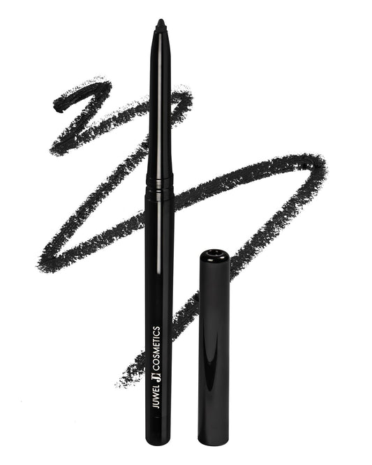 Juwel Cosmetics Automatic Eyeliner, Smudge Proof Waterproof Eyeliner with Castor Oil, Aloe Vera, Chamomile & Vitamin E, Long-lasting, Smooth, Creamy & Vegan Formula, No Sharpening Needed