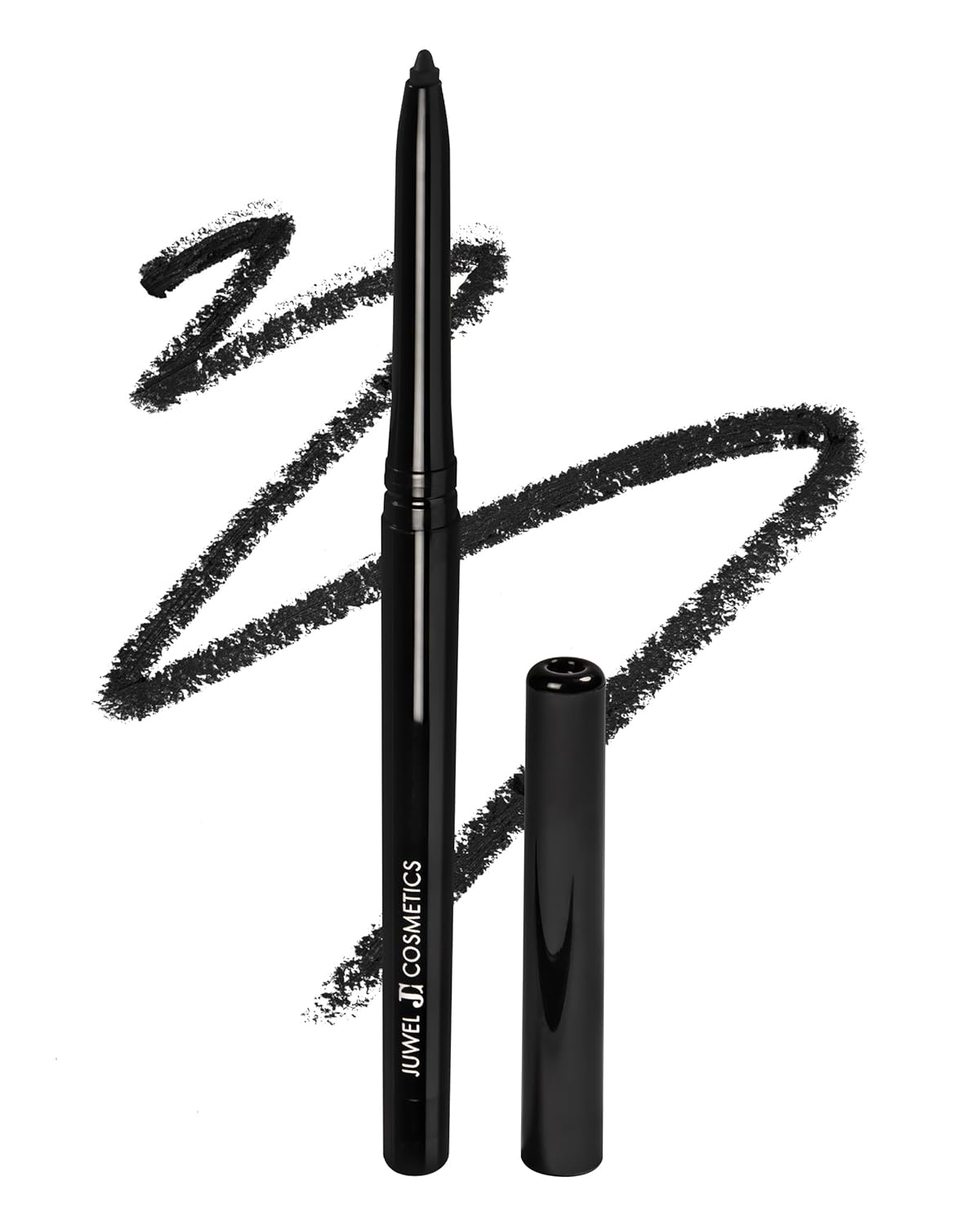 Juwel Cosmetics Automatic Eyeliner, Smudge Proof Waterproof Eyeliner with Castor Oil, Aloe Vera, Chamomile & Vitamin E, Long-lasting, Smooth, Creamy & Vegan Formula, No Sharpening Needed