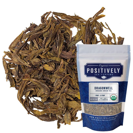 Organic Positively Tea Company, Dragonwell, Green Tea, Loose Leaf, 4 Ounce