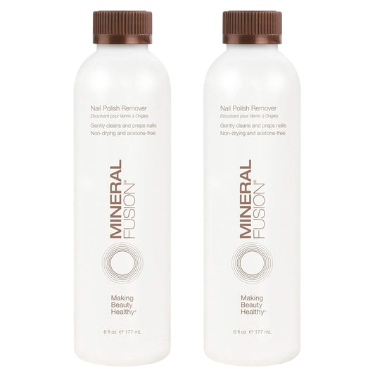 Mineral Fusion Acetone Free Nail Polish Remover, Gentle, Non-Drying, Regular & Gel Polish, 6 fl oz (2 Pack), Vegan & Cruelty-Free Nail Care for Women and Men