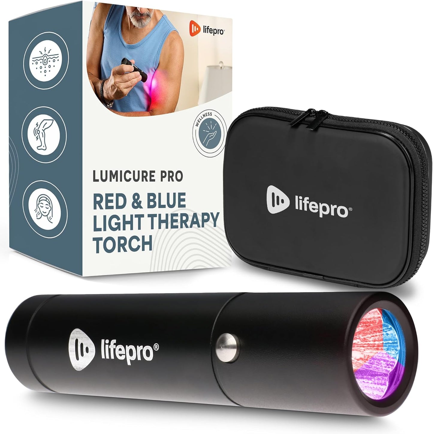 Lifepro Infrared & Red Light Therapy for Body Joints & Muscles Wellness Support, Portable Red Light Therapy Device, Near Infrared Light Therapy for Body & Face - Use 3 wavelengths
