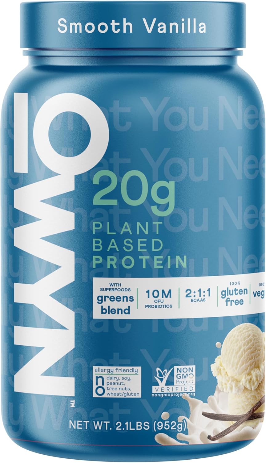 OWYN Only What You Need Dairy Free Protein Powder with 20g Protein, Probiotics, Superfoods Greens, Pea, Chia and Pumpkin Seed Blend (Smooth Vanilla, 2.1 Pound - Pack of 1)