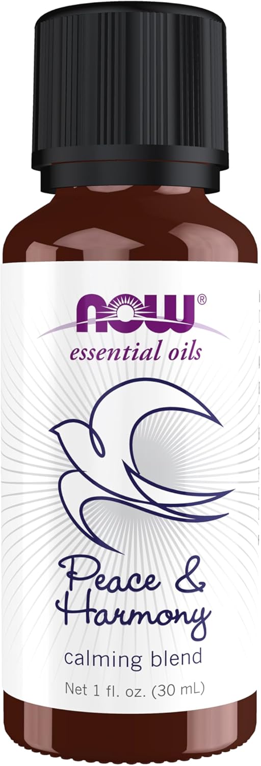 NOW Essential Oils, Peace & Harmony Oil Blend, Calming Aromatherapy Scent, Blend of Pure Essential Oils, Vegan, Child Resistant Cap, 1-Ounce