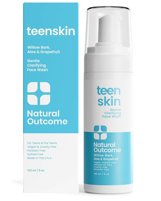 natural outcome Teen Skin Face Wash | Gentle Foaming Daily Boys & Girls Facial Cleanser Lotion | Natural Non-toxic Ingredients | For Teens, Preteens & Kids Looking to Prevent Acne | 5 oz