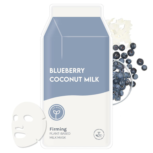 ESW Beauty Blueberry Coconut Milk - Firming Plant-Based Milk Face Mask - Rejuvenating with Blueberry & Coconut for Mature Skin - Firms & Reduces Fine Lines