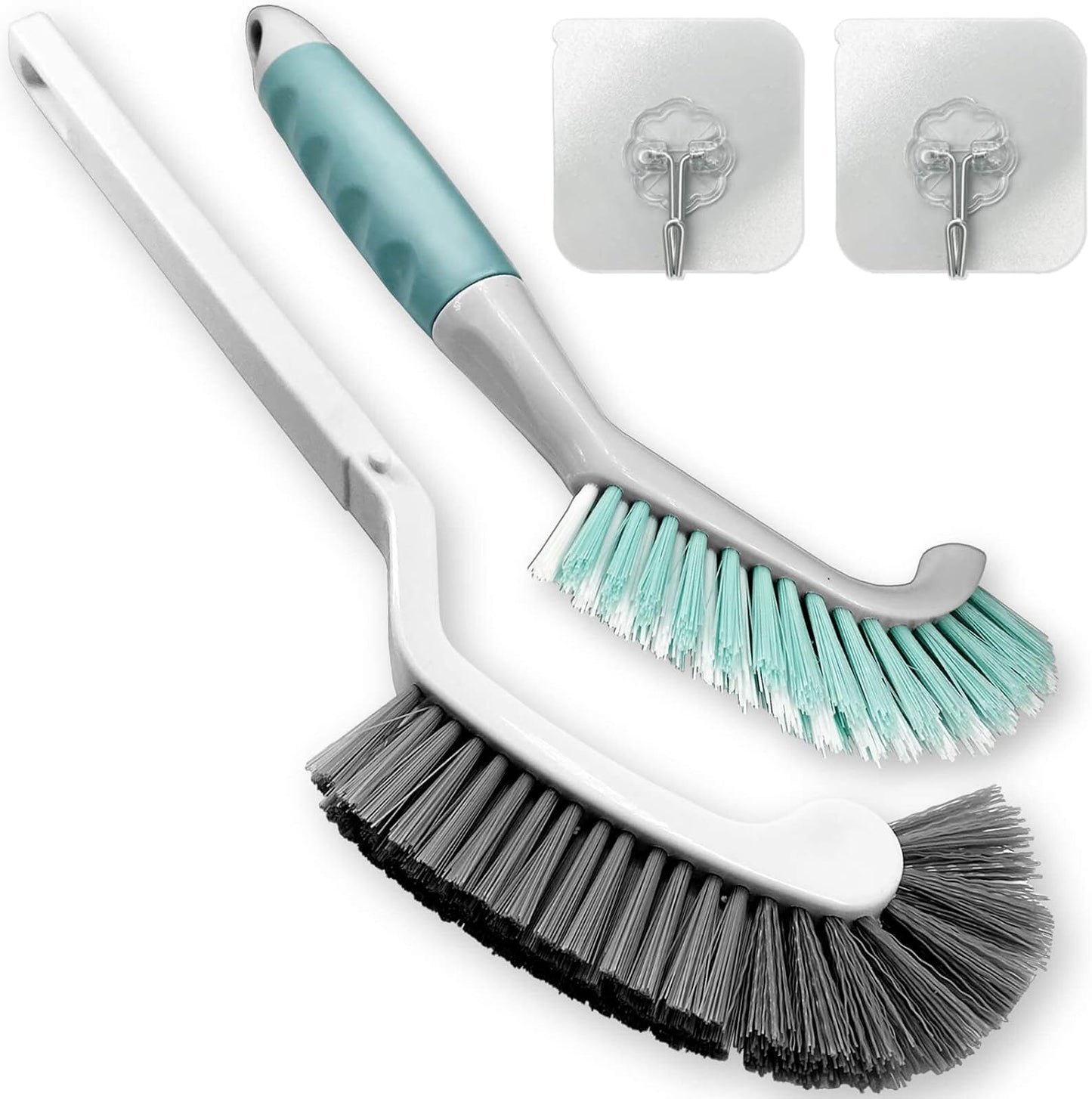 2Pcs Cleaning Brushes, Multi-Purpose Right Angle Brush Scrubbing Kitchen Bathroom Deep Cleaning Edge Corner Crevices Grout Scrub Dish Pot Sink Dishwasher Shower Washbasin for Household Use.