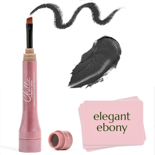 Chella Eyebrow Cream, Elegant Ebony - Vegan, Cruelty Free, Paraben Free, Gluten Free Eyebrow Pomade Makeup - Long Wearing, Velvet Consistency, Water Resistant