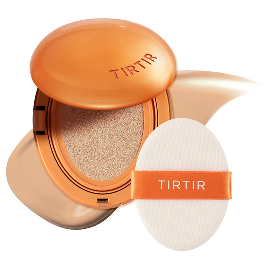 TIRTIR [*Mini Size Mask Fit Ai Filter Cushion Foundation | AI-Like Semi-Matte Finish - Up to 72-Hour Medium to Full Coverage Korean BB Cushion Make up Beauty, #24N Latte, 0.15 Fl Oz