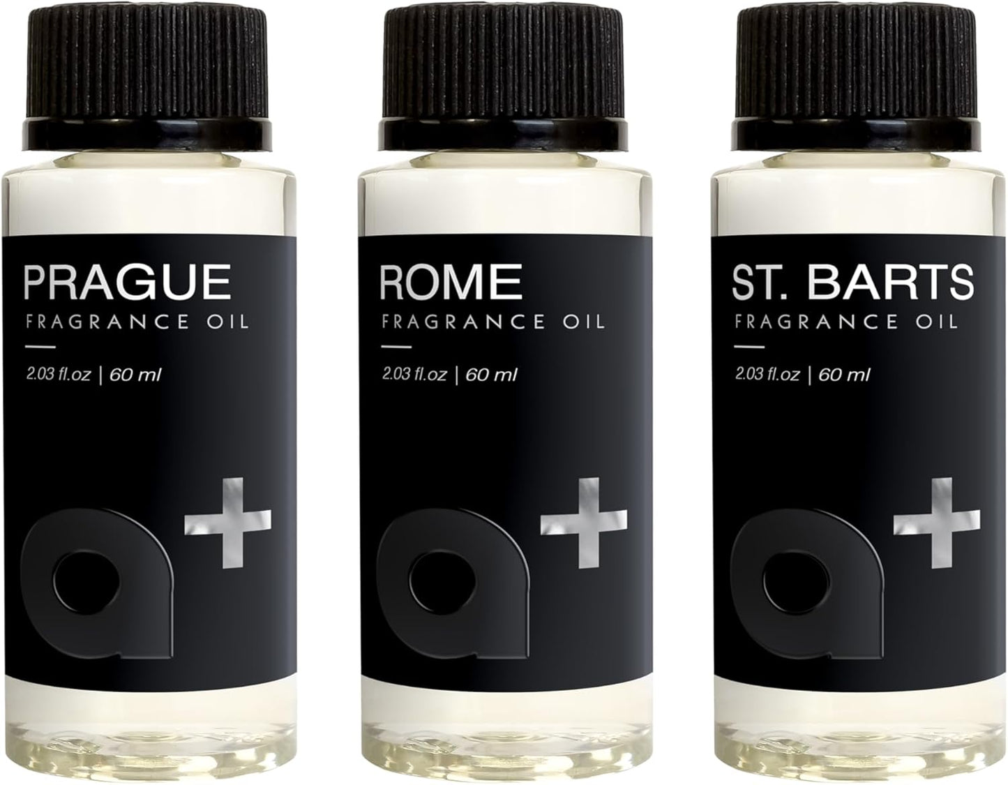 Aromar+ Fragrance Oil – Signature Set – Prague, Rome & St. Bartz – Inspired by Baccarat, Santal & Nature – for Waterless Diffusers – 60mL Bottles (Pack of 3)