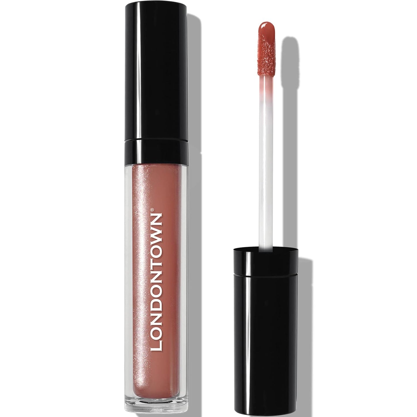 LONDONTOWN Gossamer, Peachy Beige, Plush Shine Lip Gloss Tube, Deep Hydrating High Shine Sheer Tint Non-Sticky Conditioning Balm