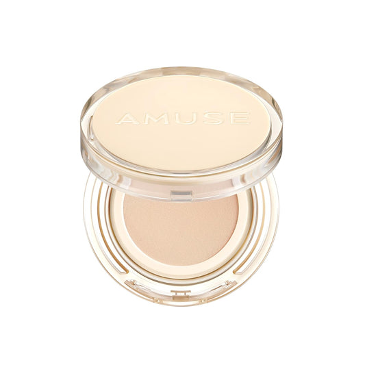 AMUSE SEOUL Dew Jelly Vegan Cushion Foundation 01 SOONSOO | dewy, glow, long-lasting, double coverage, clean beauty, lightweight, natural look, foundation for sensitive skin, hydrating cushion