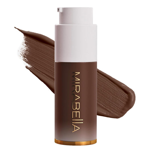 Mirabella Invincible For All HD Liquid Foundation - Anti-Aging Full Coverage Liquid Face Makeup - Moisturizing, Hydrating & Lightweight Foundation for All Skin Types (Deep D230)