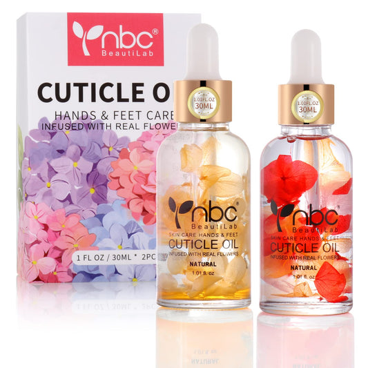 Nail Cuticle Oil, 2Pcs 30ml Lemon & Orange Cuticle Oil Set Nail Growth Oil with Vitamin E, Jojoba Oil Natural Plant-based Cuticle Oil for Nails Smoothing, Nourishing, and Moisturizing