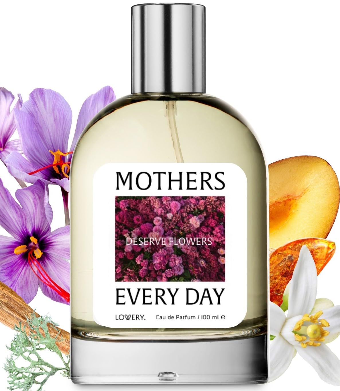 LOVERY Mothers Deserve Flowers Every Day Perfume – A Warm & Comforting Eau de Parfum for Women – Long-Lasting, Heartfelt Scent That Honors Mom’s Love – Thoughtful Gift – 100 ml – Made in France