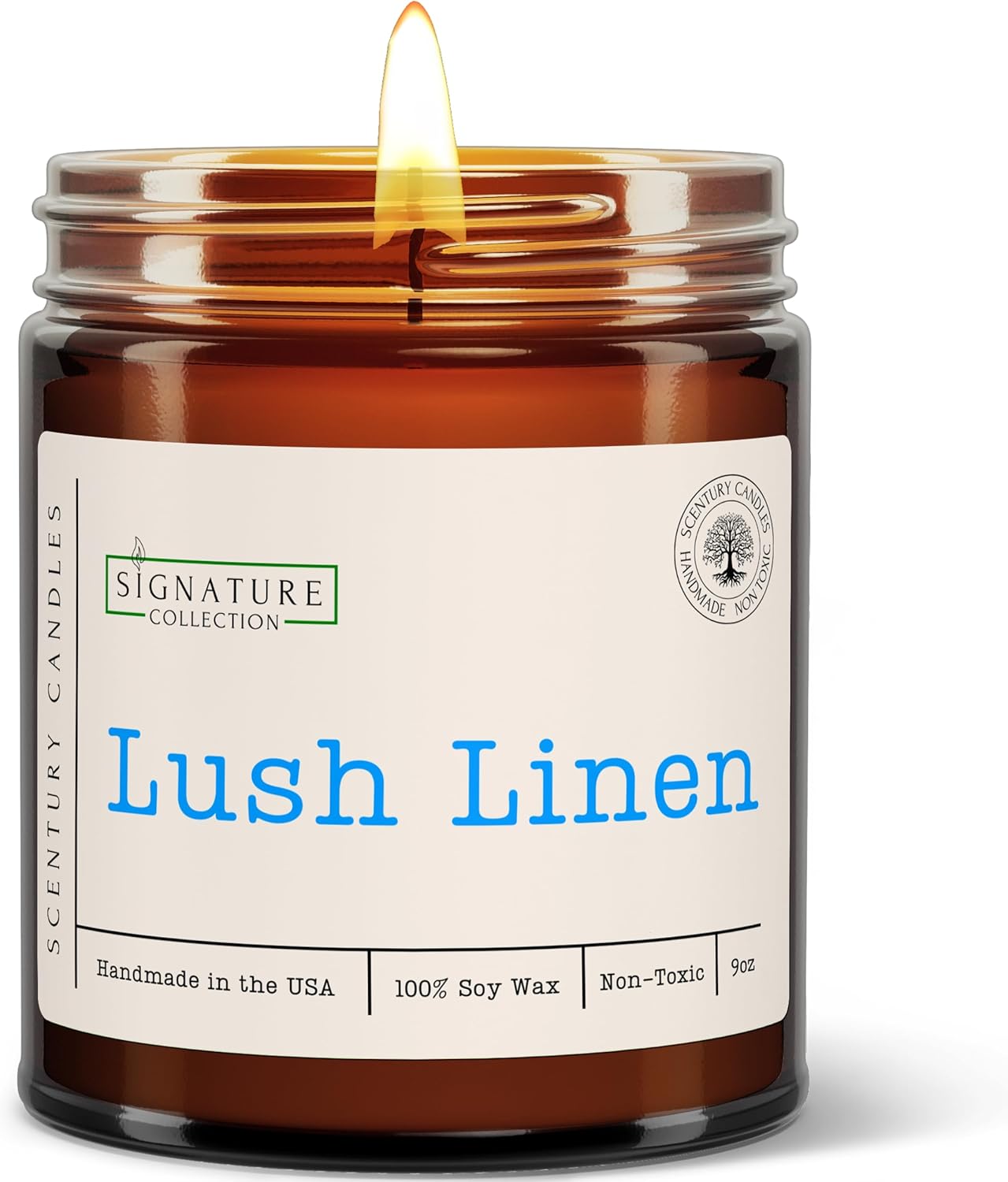 Lush Linen Scented Candle, Many Scents to Choose from, All Natural Non-Toxic Soy Wax, Handmade in The USA(Lush Linen)