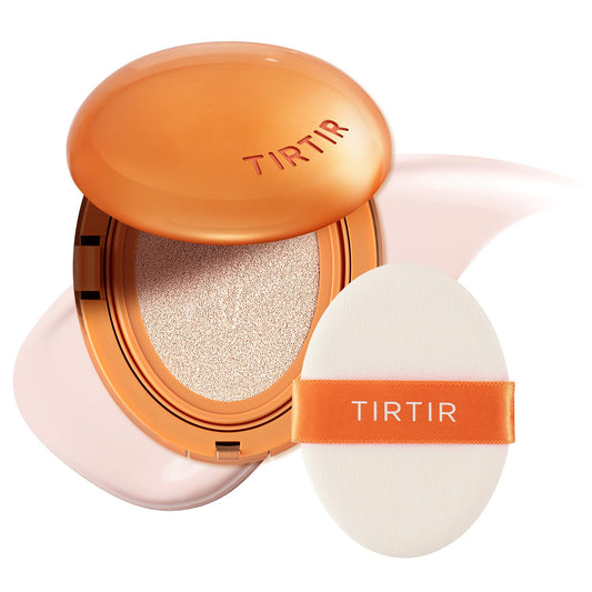TIRTIR Mask Fit Ai Filter Cushion Foundation | AI-Like Semi-Matte Finish - Up to 72-Hour Medium to Full Coverage Korean BB Cushion Make up Beauty, #11C Cool Rosy, 0.63 Fl Oz