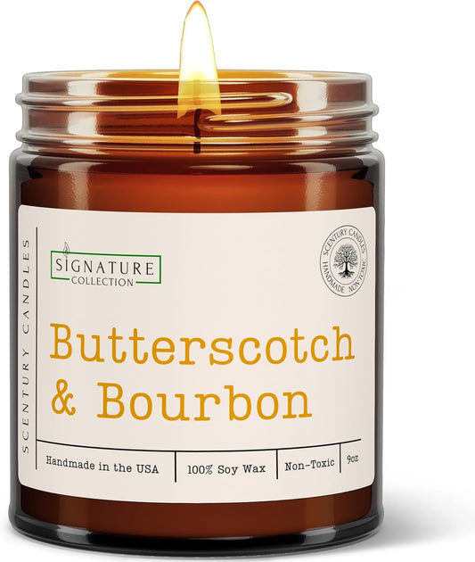 Butterscotch & Bourbon Scented Candle, Many Scents to Choose from, All Natural Non-Toxic Soy Wax, Handmade in The USA (Butterscotch & Bourbon)