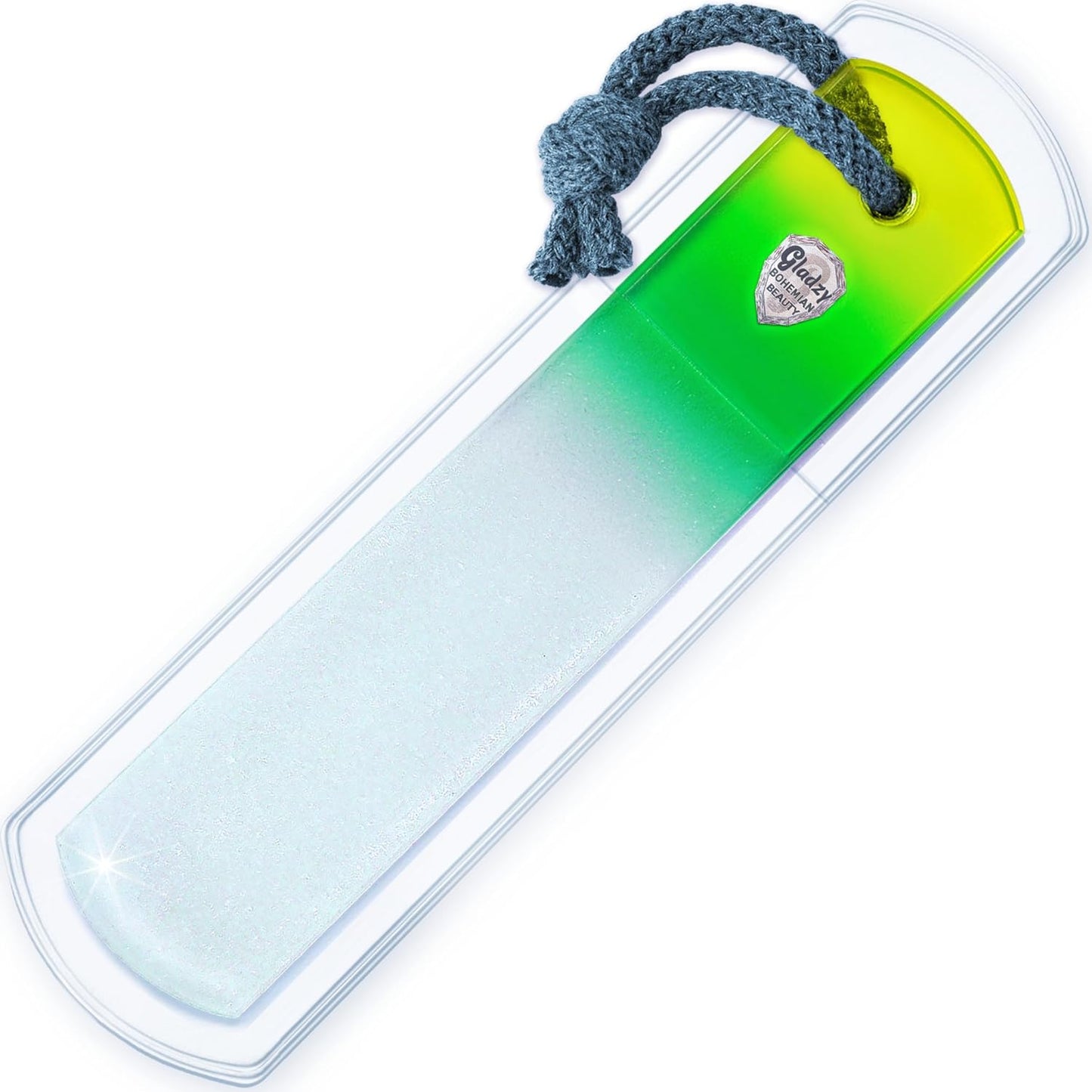 Genuine Czech Glass Foot File - Two-Sided Different Grit Surface, Gentle Callus Remover, Pedicure & Spa Rough Skin Scrubber, Professional Toenail and Heels Care, EU Quality, Large Size