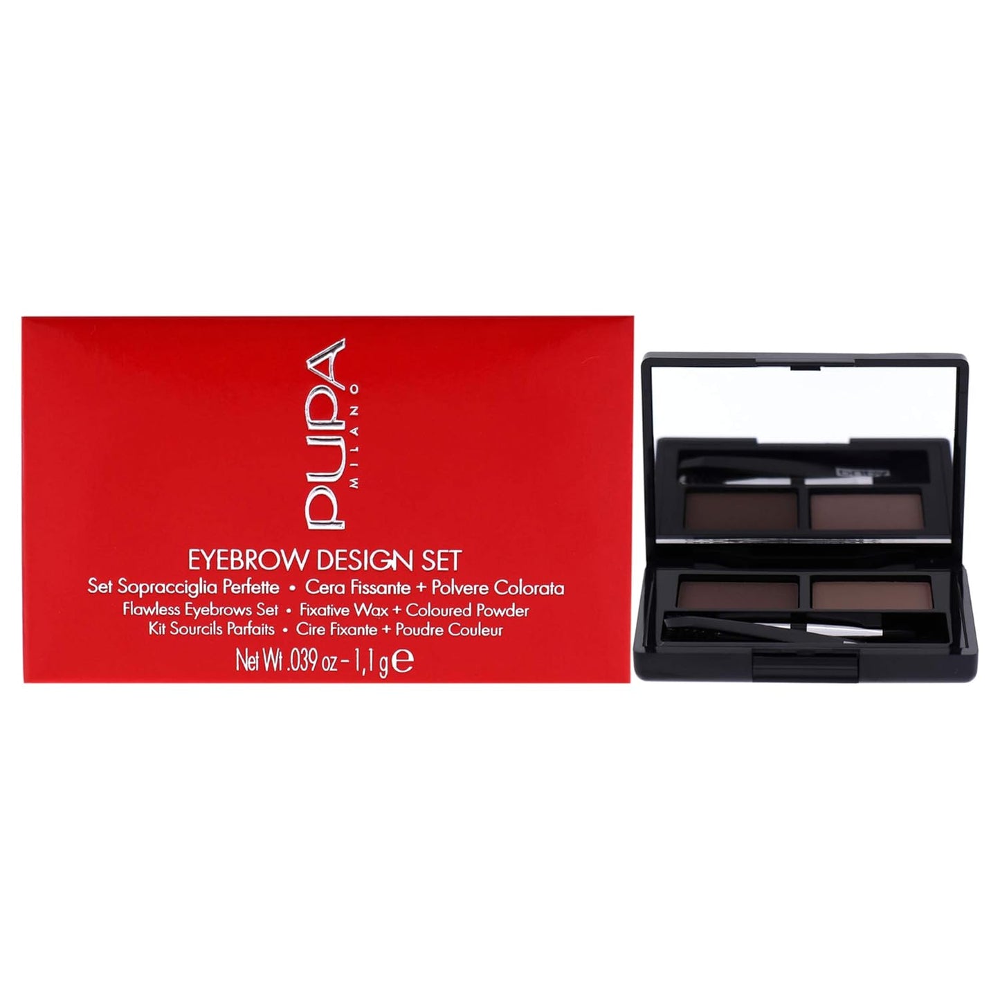 Eyebrow Design Set - 002 Brown by Pupa Milano for Women - 0.039 oz Eyebrow Powder