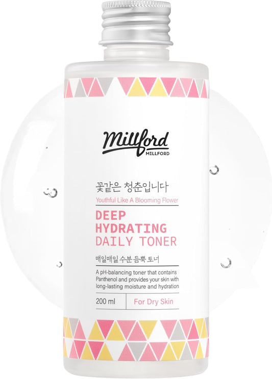 Deep Hydrating Daily Toner 6.76 Oz, 200ml, Moisturizing Toner, Alcohol Free, Fragrance Free, pH Balance, Panthenol, Betaine, Vitamin B5, Korean Skincare
