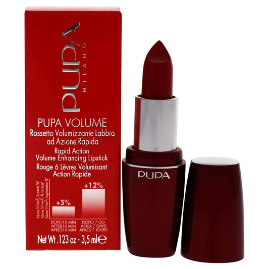 Pupa Milano Pupa Volume - Plumping, Hydrating, Cream Formula Lipsticks - Lasting Color That Stays On Lips All Day Long - Lustrous, Flattering Shades For All Complexions - 401 Red Passion - 0.123 Oz