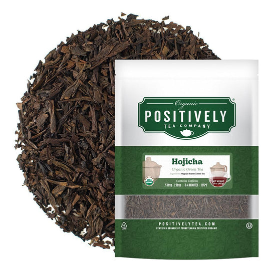 Organic Positively Tea Company, Hojicha, Green Tea, Loose Leaf, 16 Ounce